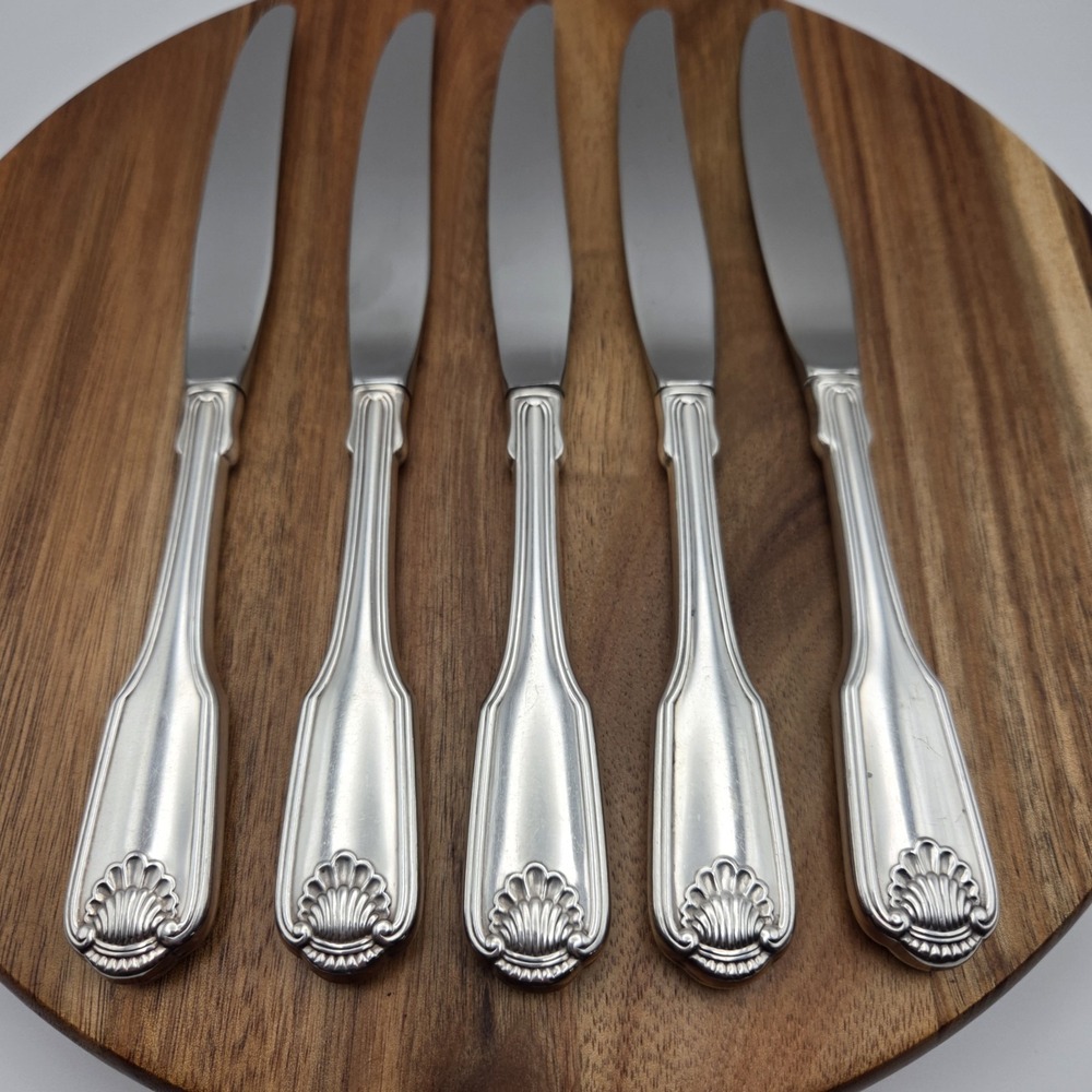 Set Of 5 Oneida Community Silverplate Silver‎ Shell Dinner Knives